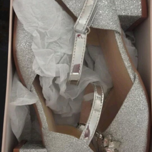 Girls' ballet shoes new, silver glitter size 32