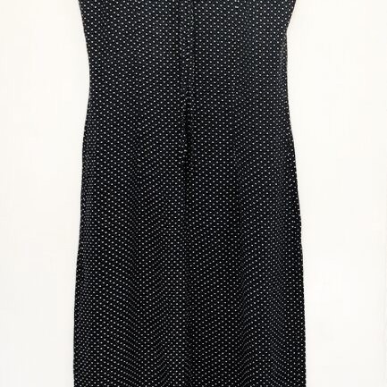 Vintage maxi slip dress like new, black and white polka dots, size XS/S