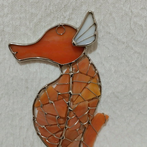 Stained Glass Seahorse like new handmade decoration