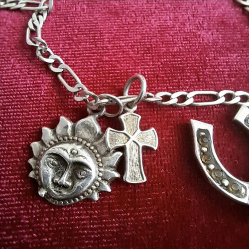 925 Silver Necklace with 3 Pendants used