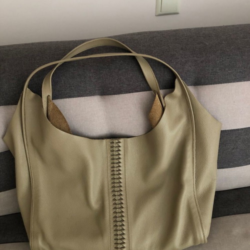 Park House leather large tote bag used, sand color