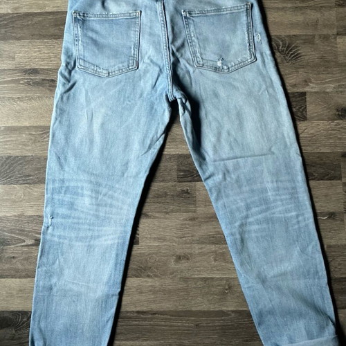 Zara jeans size 38 used, light blue ripped denim