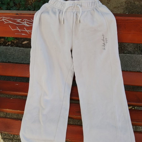 Zara Kids παιδικό αθλητικό παντελόνι με φαρδιά γραμμή μεταχειρισμένο, μέγεθος 11-12 ετών, ανοιχτό γκρι