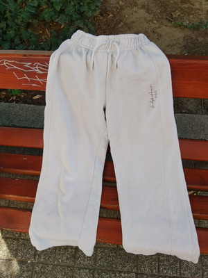 Zara Kids παιδικό αθλητικό παντελόνι με φαρδιά γραμμή μεταχειρισμένο, μέγεθος 11-12 ετών, ανοιχτό γκρι
