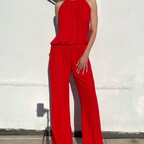 One-piece jumpsuit new, size M, red, 100% polyester