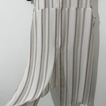 Striped sleeveless top with stand collar and back zipper, like new