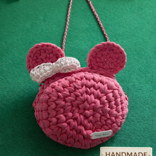 Handmade Minnie Mouse bag new, pink children's with white bow