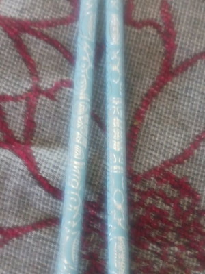 Set of 2 light blue pencils with designs
