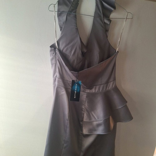 Karen Millen halter dress new, grey silver, size L