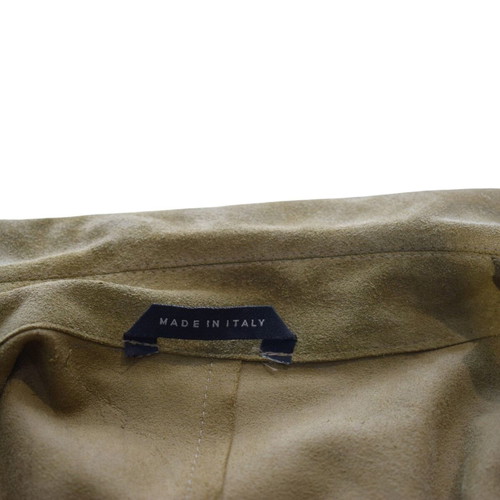 Gianfranco Ferré GFF vintage suede leather safari shacket jacket XL used, yellow