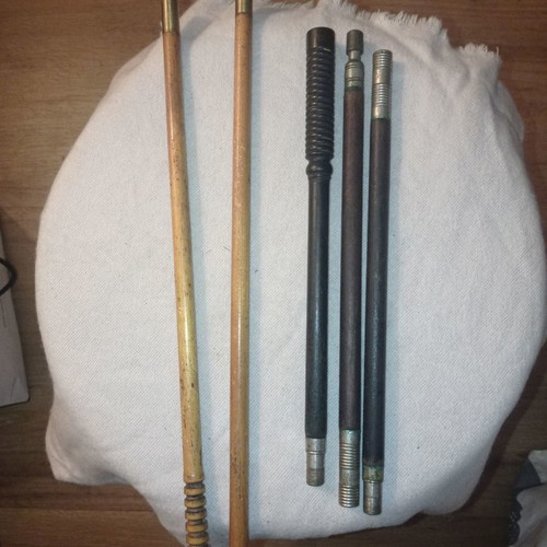 Wooden gun cleaning rods pack of 2, 50s manufacture
