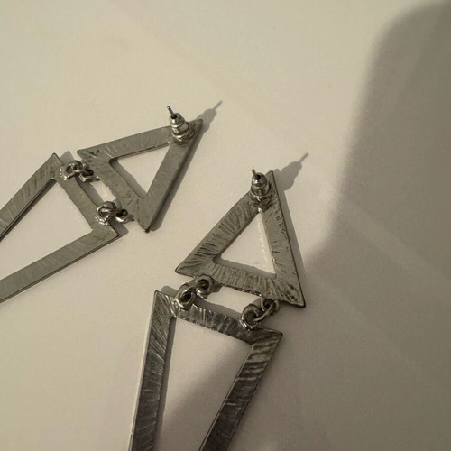 Geometric long earrings like new