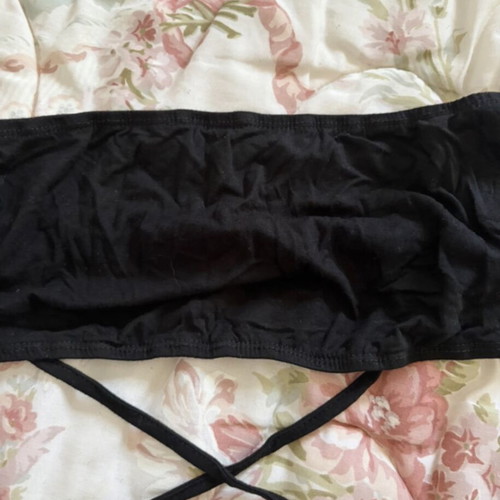 Shein black strapless top with laces like new