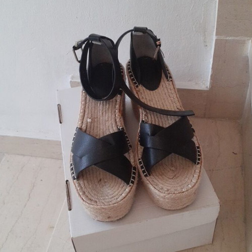 Mango espadrilles like new, leather, size 37, black