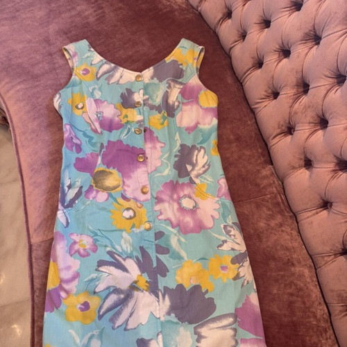 Byblos Vintage cotton floral dress with corset back, like new
