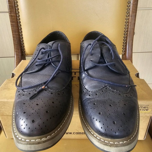 Camel Active leather men's shoes used, size 45, navy blue