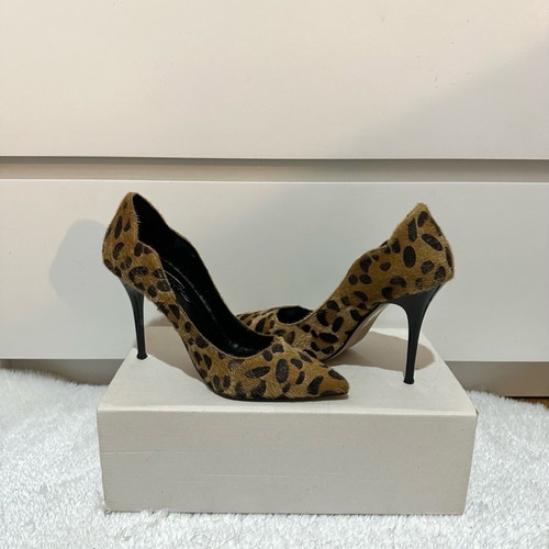 Leopard print pumps used, size 38, brown