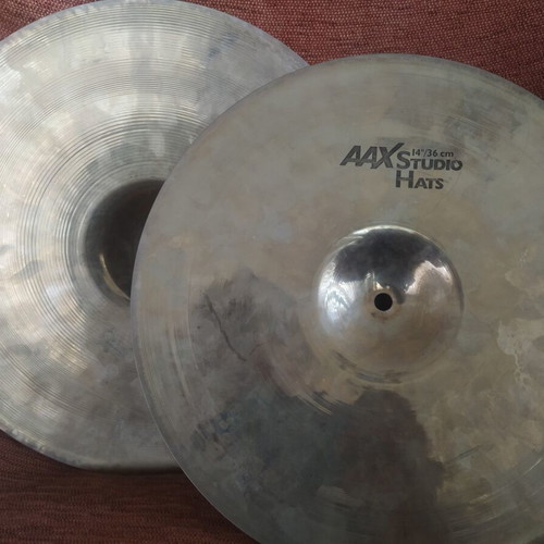 Sabian AAX Studio 14" hihat cymbals used with bonus B8 14"