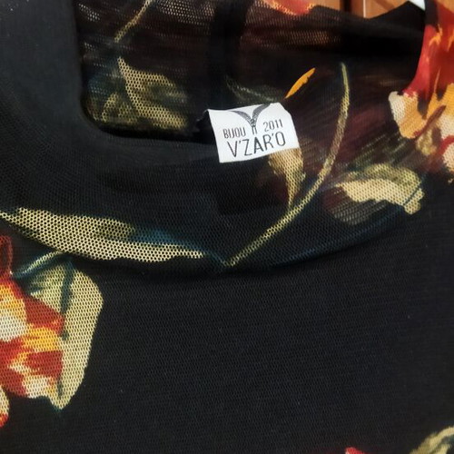 Long dress new, sheer sleeves, black and red, sizes S/M