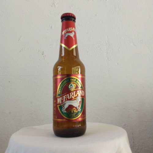 McFarland red beer bottle collectible