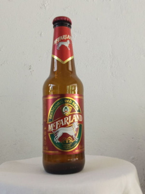 McFarland red beer bottle collectible