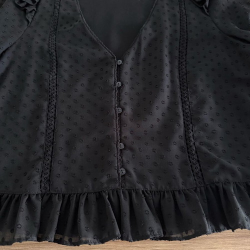Zara black semi-transparent blouse like new, size S