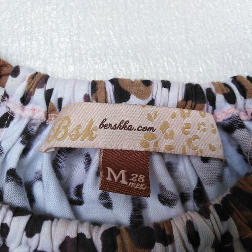 Bershka Halterneck Blouse Animal Print Like New, Beige Brown