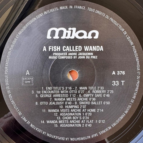 A Fish Called Wanda Movie Soundtrack LP used, pop genre
