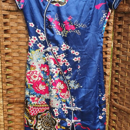 Qipao dress like new, blue multicolor, size S