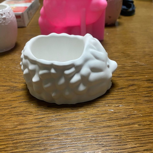 Hedgehog planter new, gypsum ceramic