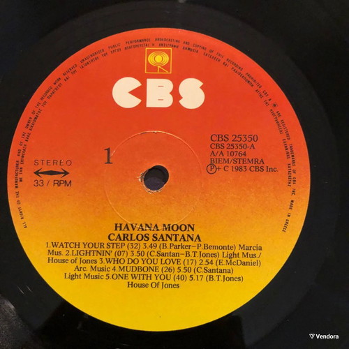 Vinyl Carlos Santana – Havana Moon, Rock, Latin Vinyl Record Like New