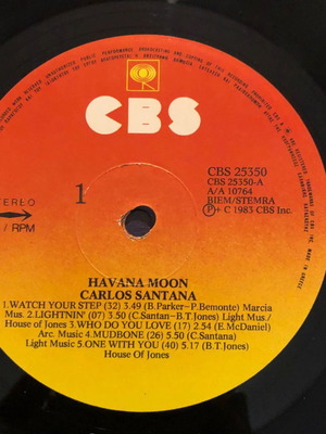 Vinyl Carlos Santana – Havana Moon, Rock, Latin Vinyl Record Like New
