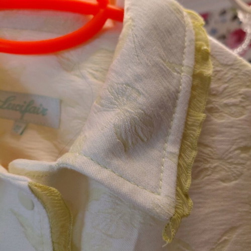 Lucifair jacket size 48 white-yellow with organza details like new