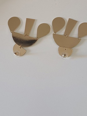 Mango gold earrings 6.5 cm, new