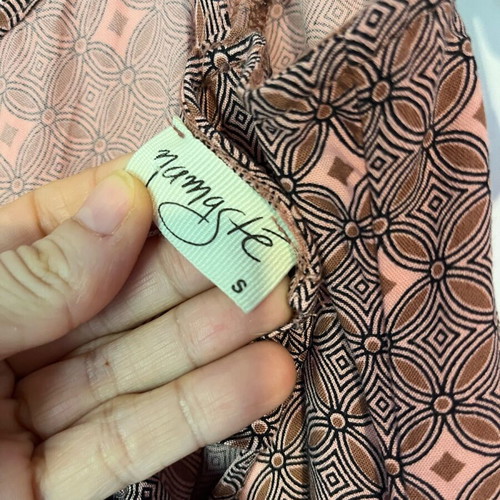 Namaste one-piece jumpsuit like new, beige and pink, size S