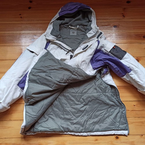 Napapijri Original Mens Winter Jacket used, size L, white and purple