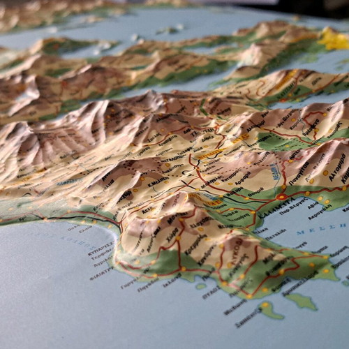 Collectible geophysical map of Greece new, 1998 edition, 96×67