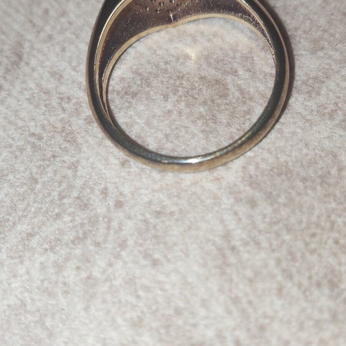Silver 925 Gold Plated Ring with Heart and Zirconia Like New