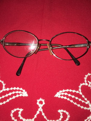 Luxotica glasses frame new, gray with gold and brown temples