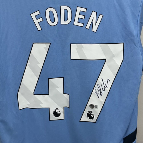 Phil Foden Signed Jersey with Beckett Certification New