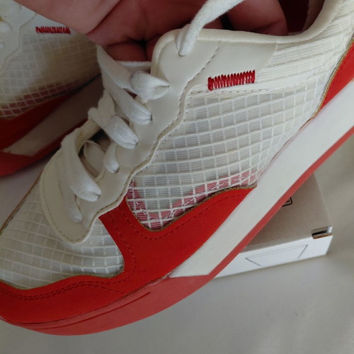Zara sneakers used, coral and white, size 39