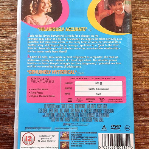 Never Been Kissed DVD like new, romantic comedy