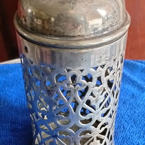 Antique Silver-Plated Pepperette New With Pierced Design