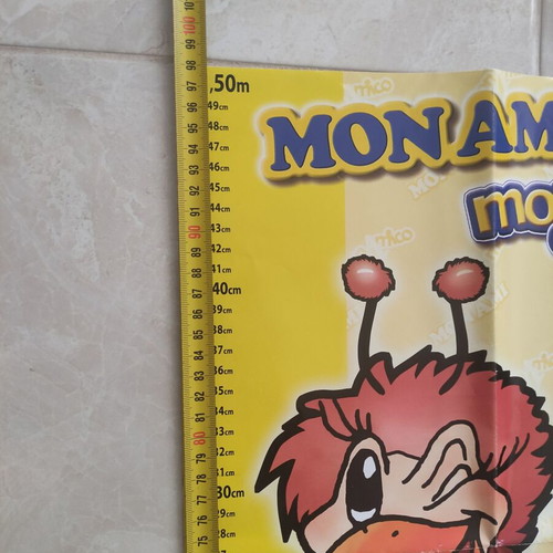 Strousy height chart used, paper, 98cm x 32cm