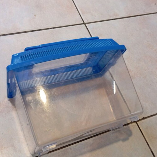 Mini Aquarium like new, 20x12 cm with removable lid and handle