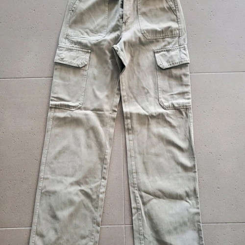 Zara green denim pants with pockets xxsmall like new