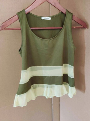 Project khaki sleeveless top used, size Small