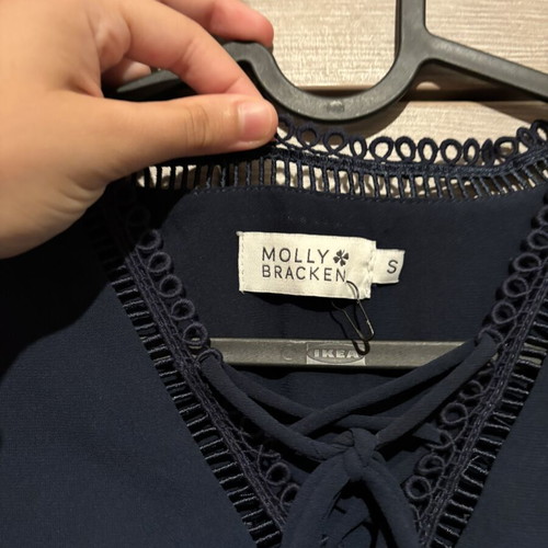 Molly Bracken Navy Cold Shoulder Dress size S like new