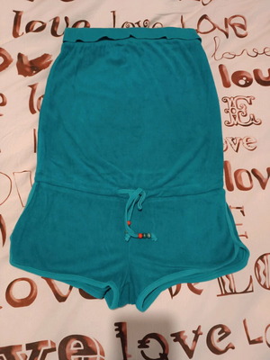 Pink Woman one-piece used, turquoise elastic jumpsuit