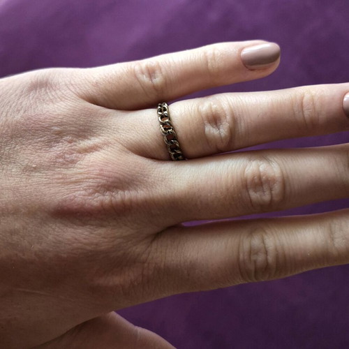 Chain ring used in antique vintage gold tone